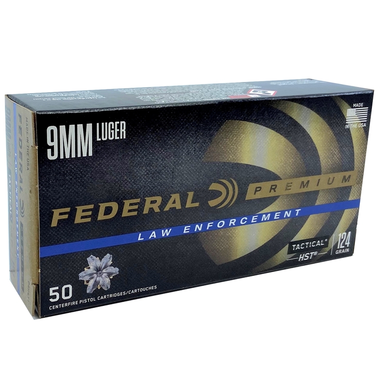 9mm – 124 gr JHP – Federal HST (P9HST1) – 250 Rounds