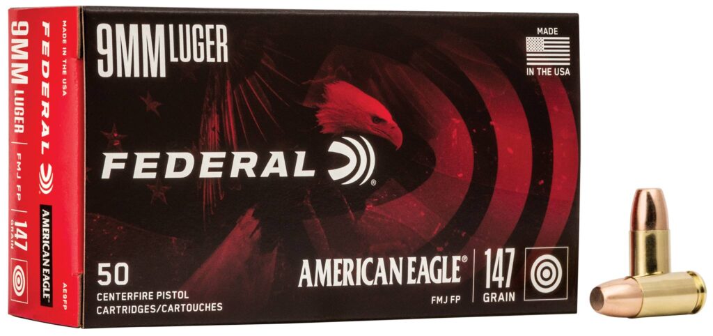9mm – 147 gr FMJ – Federal American Eagle (AE9FP) – 1000 Rounds