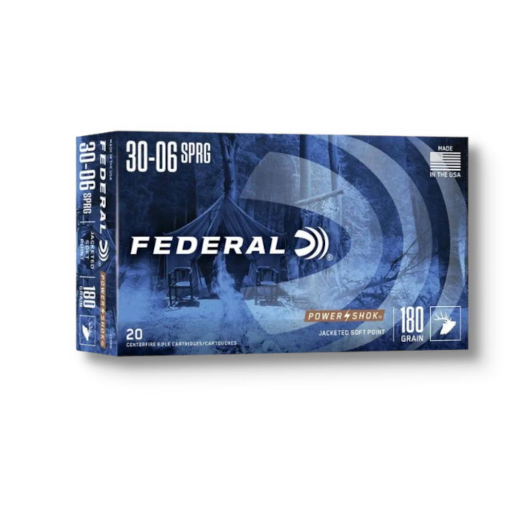30-06 Sprg – 180 gr JSP – Federal Power-SHOK (3006B) – 200 Rounds