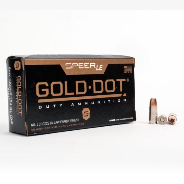 9mm +P – 124 gr JHP – Speer Gold Dot (53617) – 1000 Rounds - Image 2