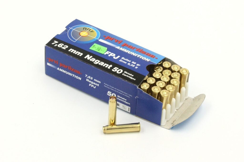 50 Rounds of 7 62x38mm Nagant Ammo by prvi partizan 98gr fmjfn
