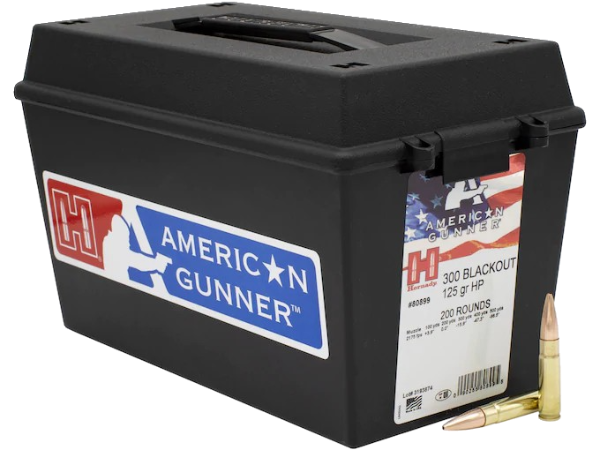 Hornady American Gunner Ammunition 300 AAC Blackout 125 Grain Hollow Point Boat Tail Ammo