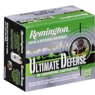Remington HD Ultimate Defense Ammunition 45 ACP 185 Grain Brass Jacketed Hollow Point